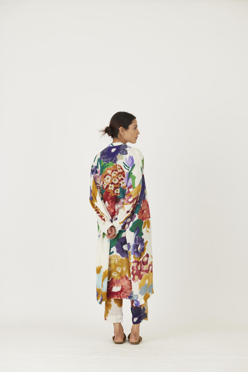 FARAH WHITE 3 pcs SET mul Co-ord Set by Yam in multi color for women Worldwide