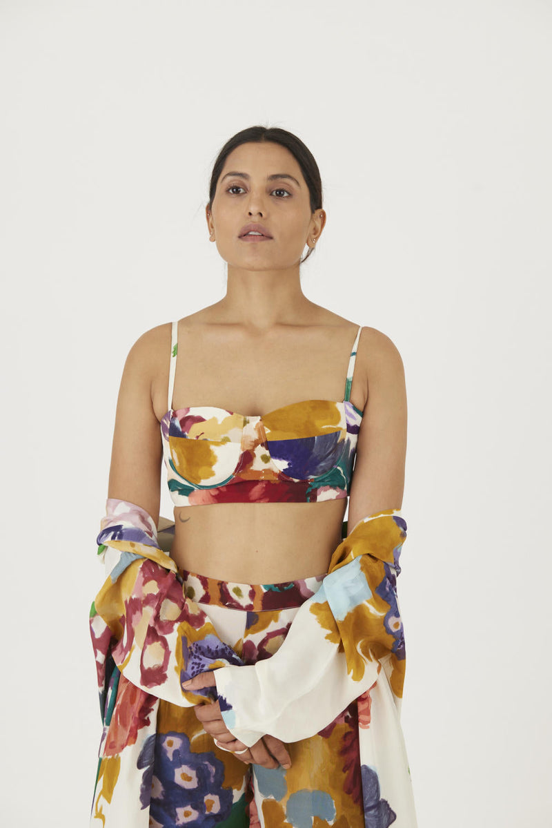 FARAH WHITE 3 pcs SET mul Co-ord Set by Yam in multi color for women Worldwide