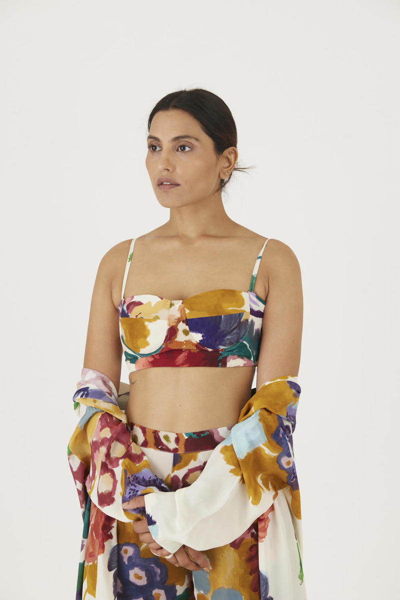 FARAH WHITE 3 pcs SET mul Co-ord Set by Yam in multi color for women Worldwide