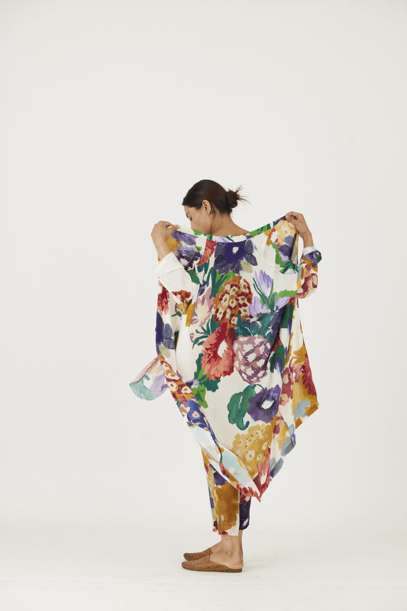 FARAH WHITE 3 pcs SET mul Co-ord Set by Yam in multi color for women Worldwide