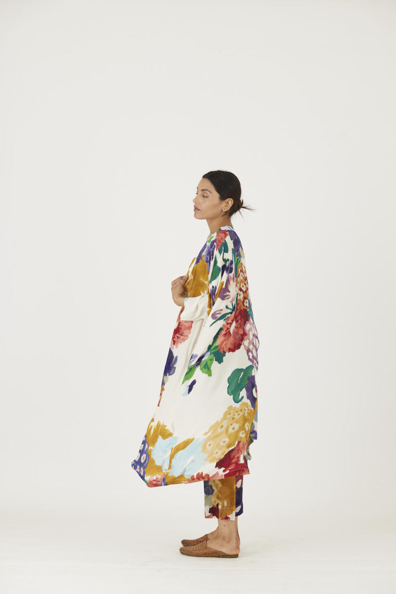 FARAH WHITE 3 pcs SET mul Co-ord Set by Yam in multi color for women Worldwide