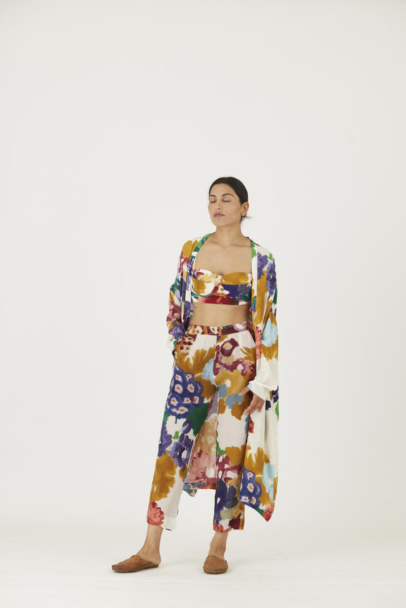 FARAH WHITE 3 pcs SET mul Co-ord Set by Yam in multi color for women Worldwide