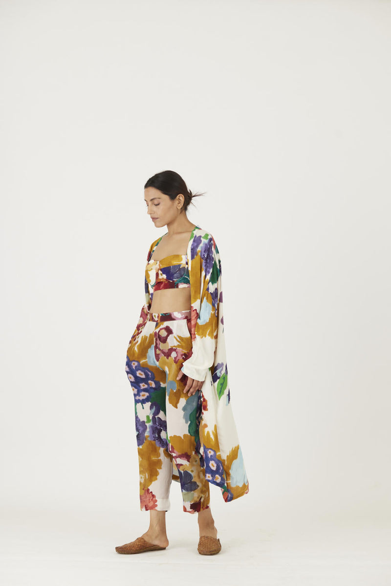 FARAH WHITE 3 pcs SET mul Co-ord Set by Yam in multi color for women Worldwide