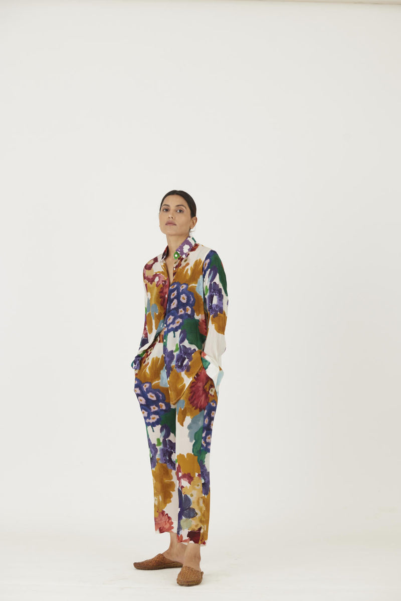 FARAH WHITE CO-ORD SET mul Co-ord Set by Yam in multi color for women Worldwide