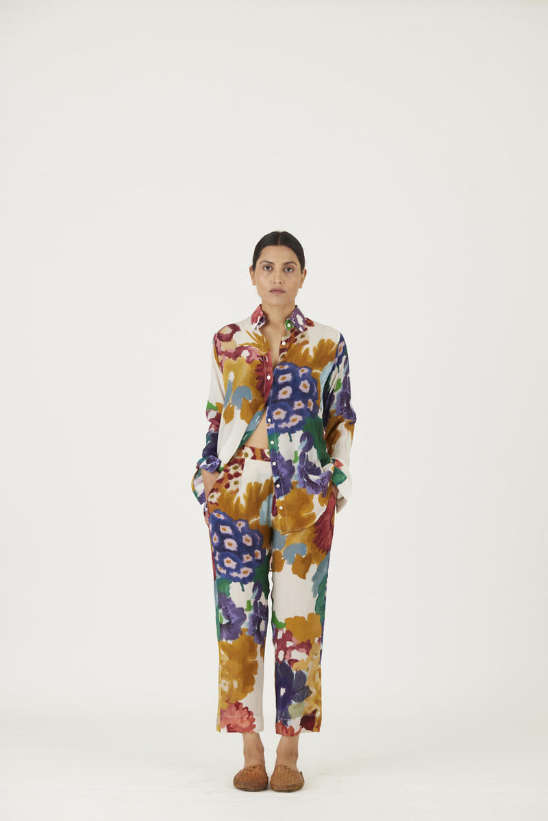 FARAH WHITE CO-ORD SET mul Co-ord Set by Yam in multi color for women Worldwide