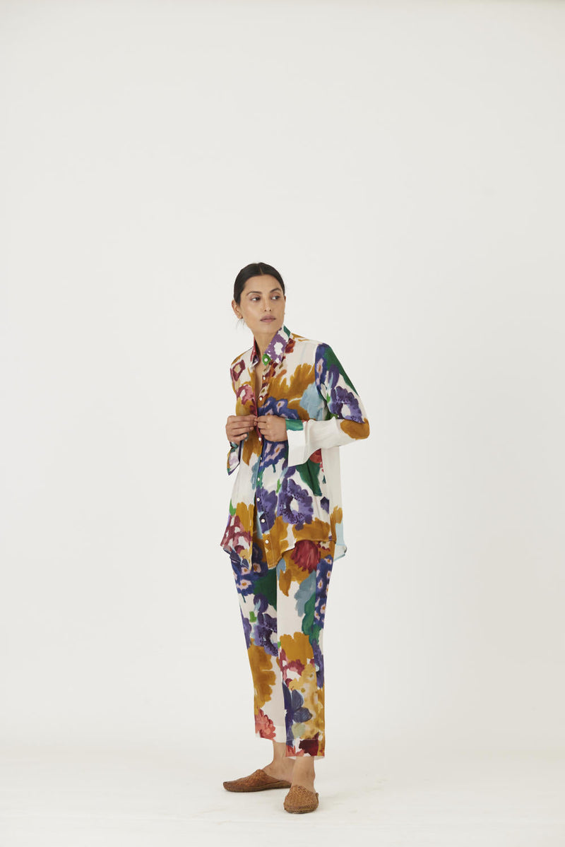 FARAH WHITE CO-ORD SET mul Co-ord Set by Yam in multi color for women Worldwide