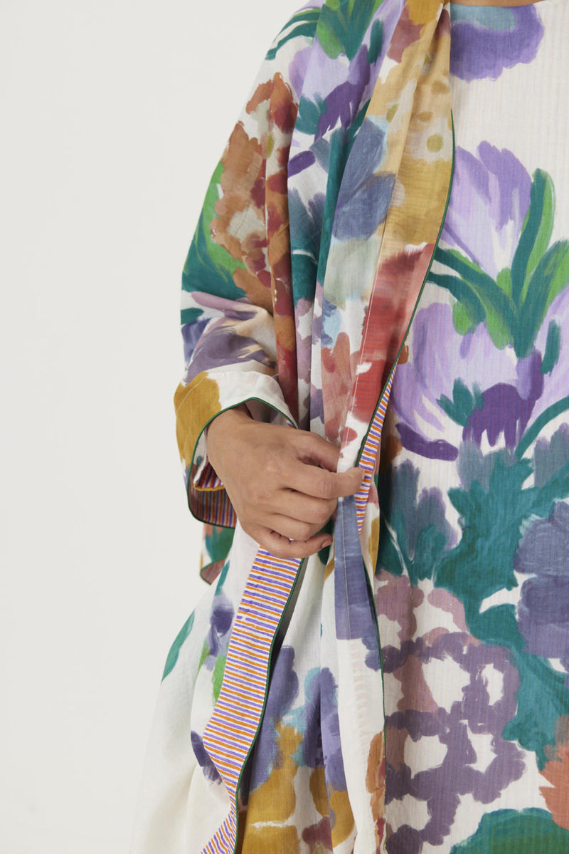 FARAH WHITE DUPATTA mul Dupattas by Yam in multi color for women Worldwide
