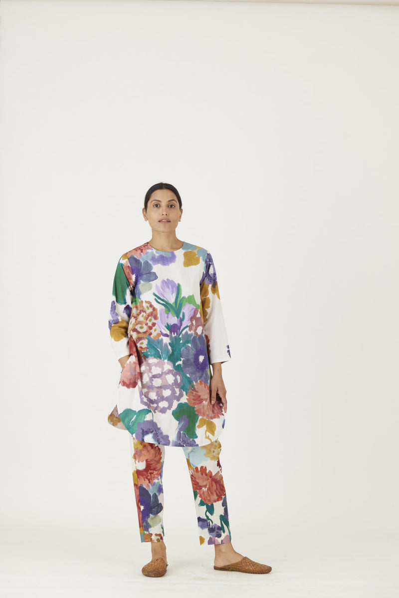 FARAH WHITE KURTA SET Kurta Sets by Yam for women Worldwide