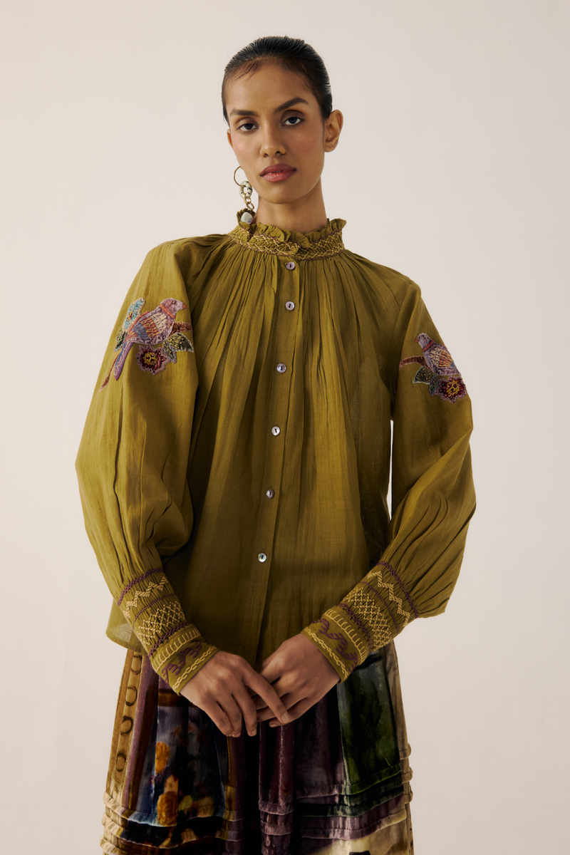 FARMER TOP-Parrot Emb. cotton by CORD for women Worldwide