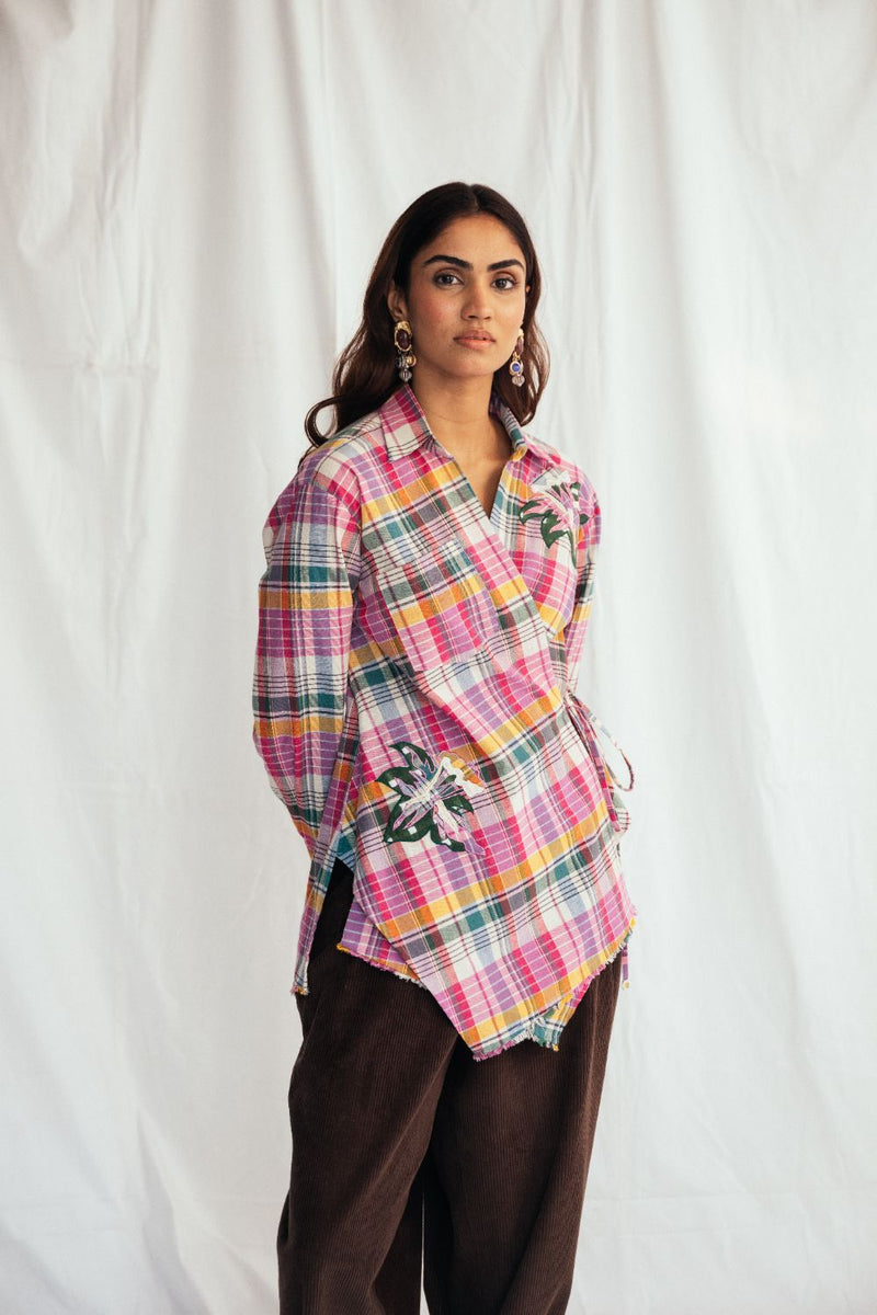 Sherbet Wrap Shirt cotton by JodiLife for women Worldwide