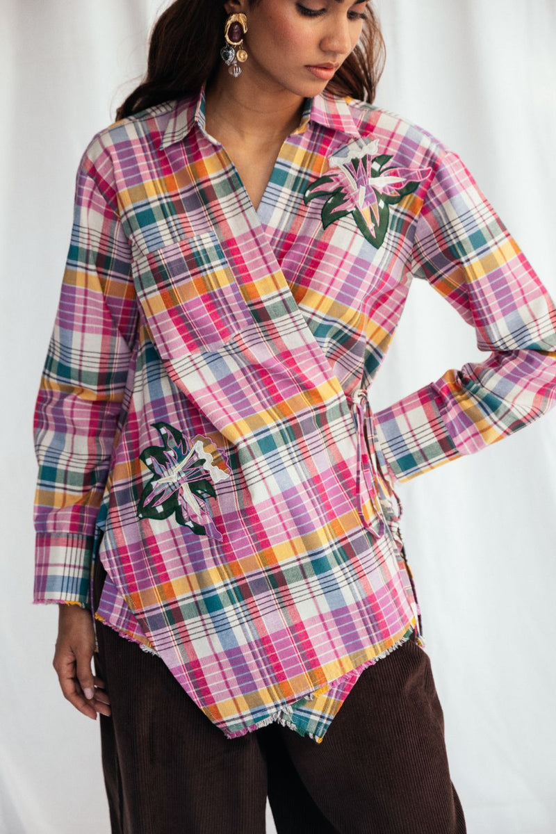 Sherbet Wrap Shirt cotton by JodiLife for women Worldwide