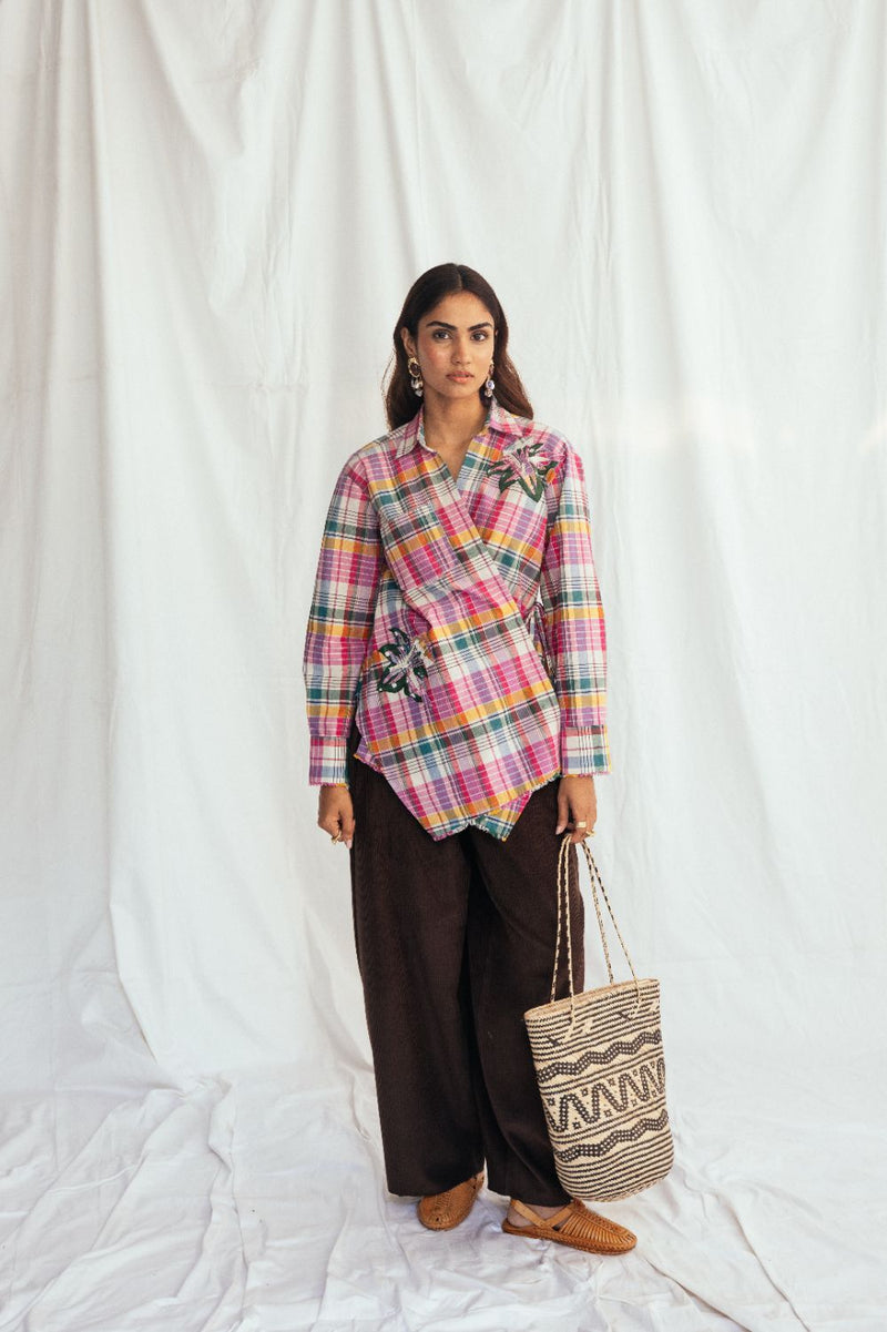 Sherbet Wrap Shirt cotton by JodiLife for women Worldwide
