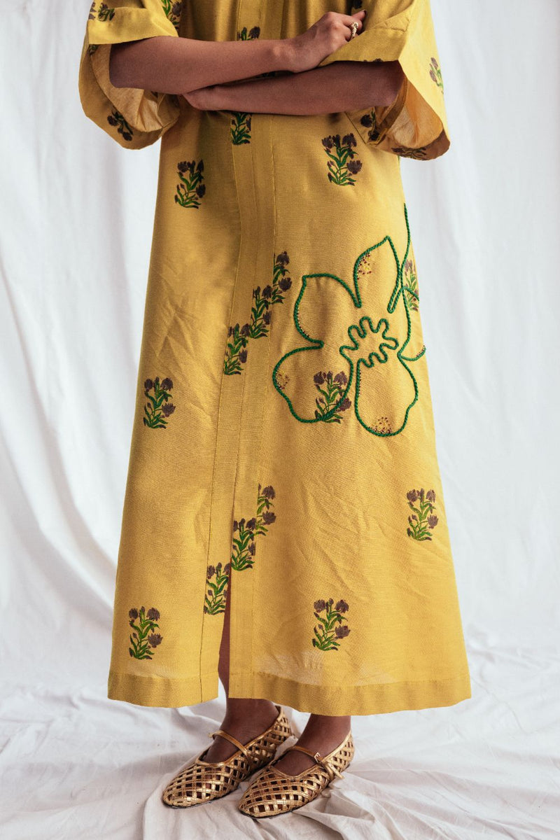 Nimbu Silk Day Dress silk by JodiLife for women Worldwide