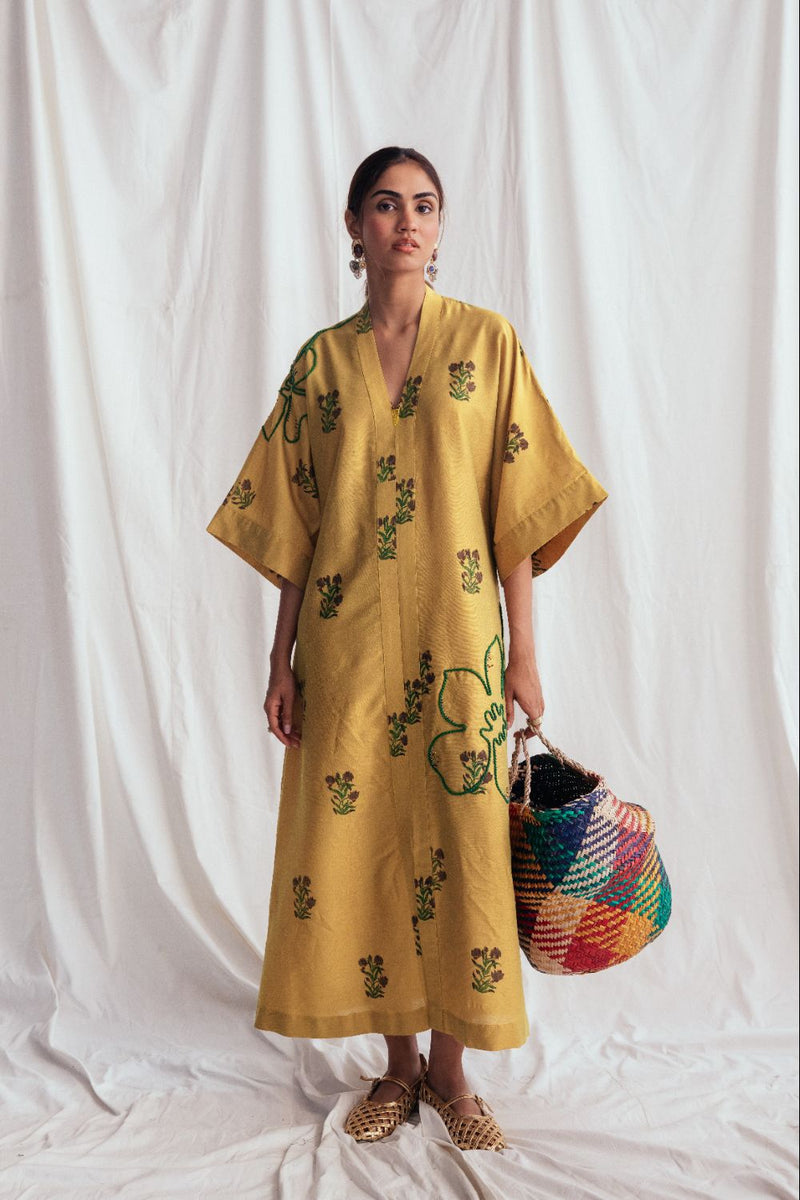 Nimbu Silk Day Dress silk by JodiLife for women Worldwide