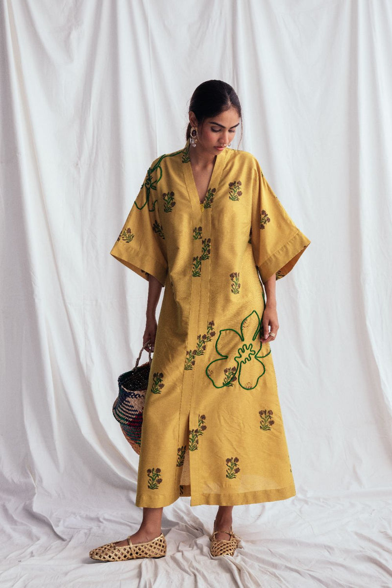 Nimbu Silk Day Dress silk by JodiLife for women Worldwide