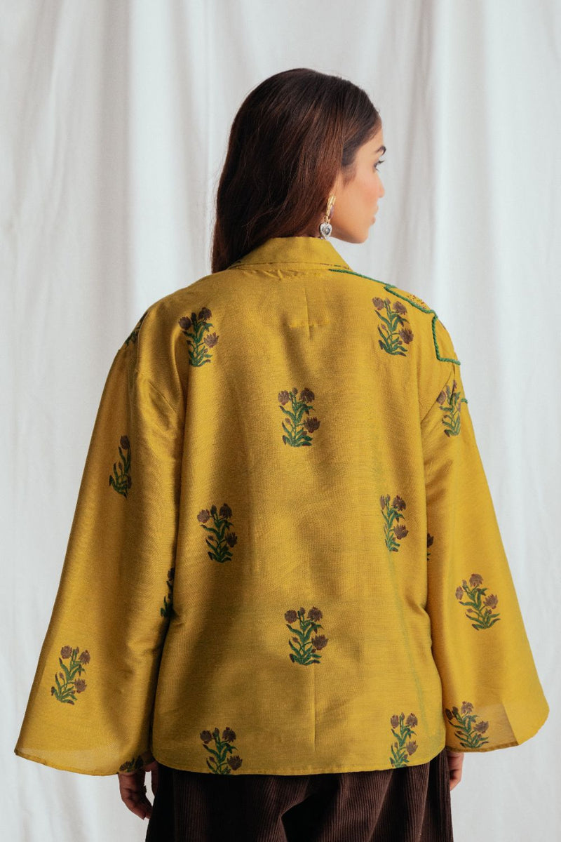 Nimbu Silk Shirt silk by JodiLife for women Worldwide