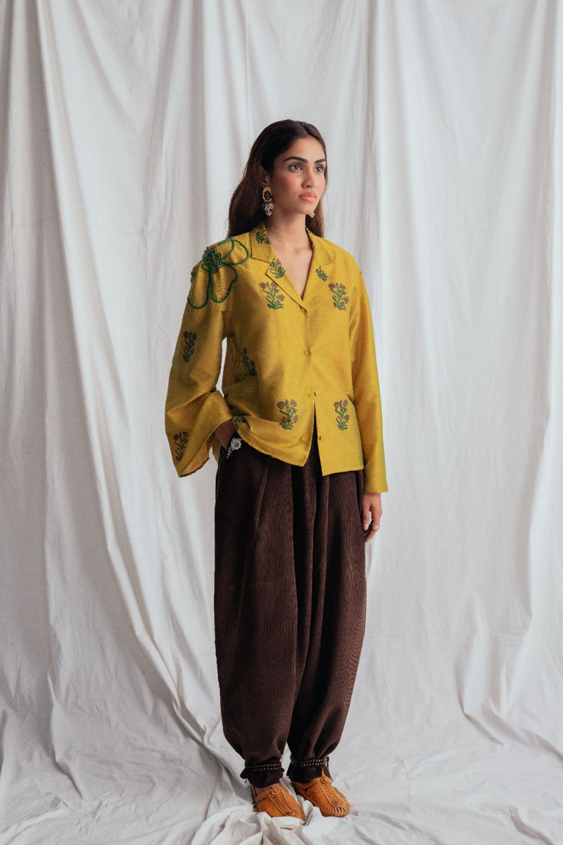 Nimbu Silk Shirt silk by JodiLife for women Worldwide