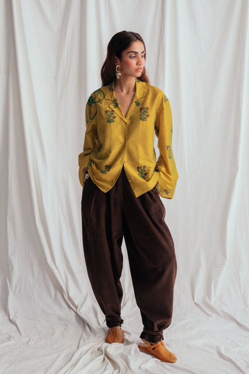 Nimbu Silk Shirt silk by JodiLife for women Worldwide