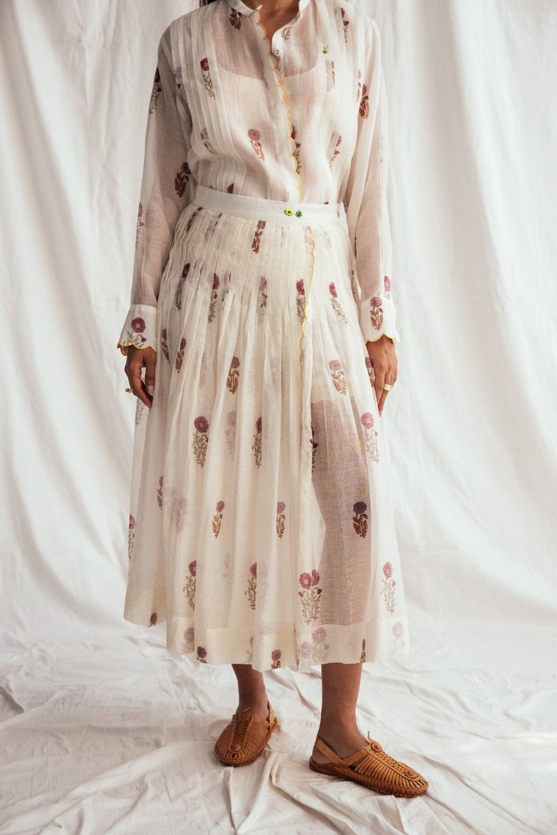 Kulfi Pleated Skirt chanderi by JodiLife for women Worldwide