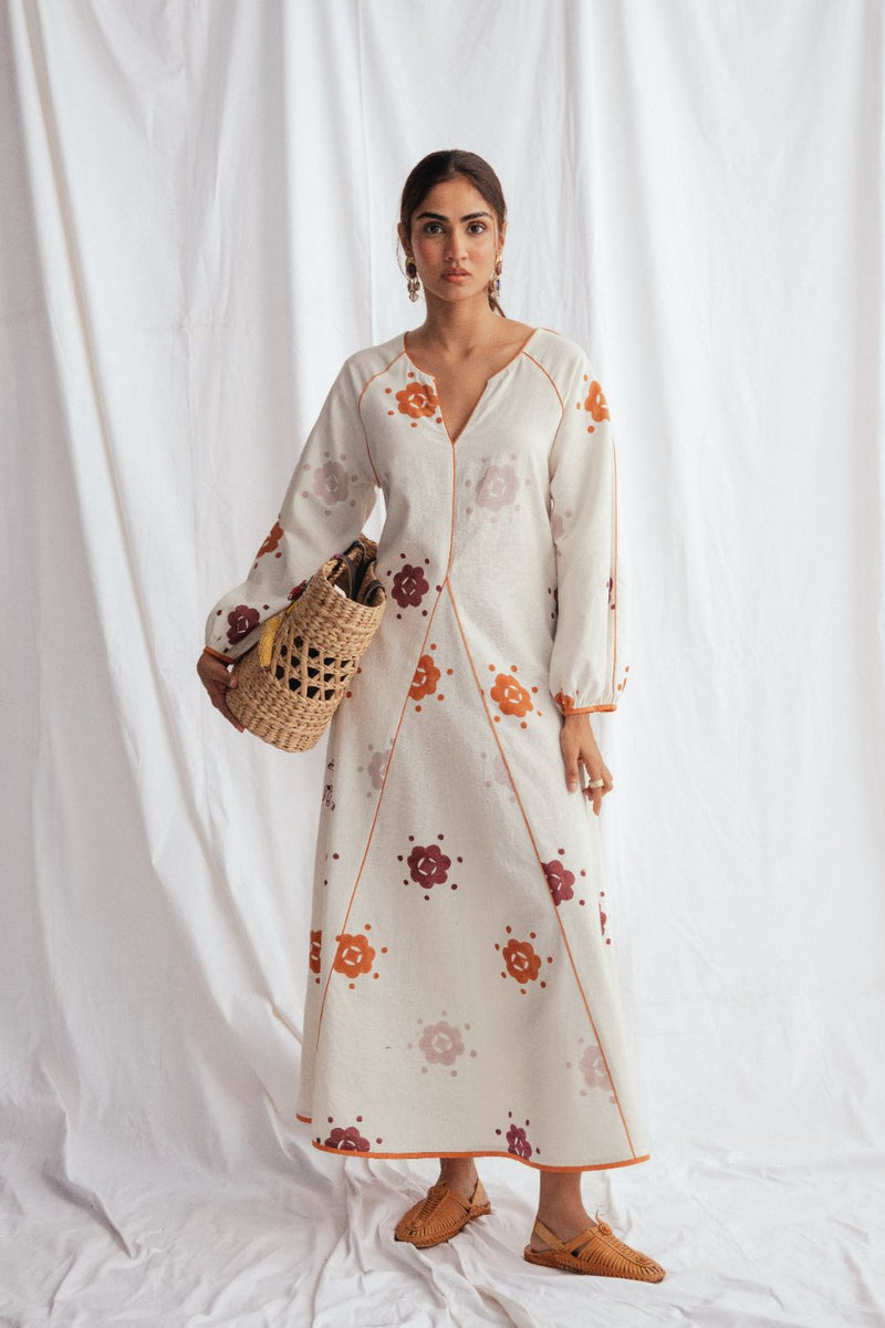 Thandai Peasent Dress cotton by JodiLife for women Worldwide
