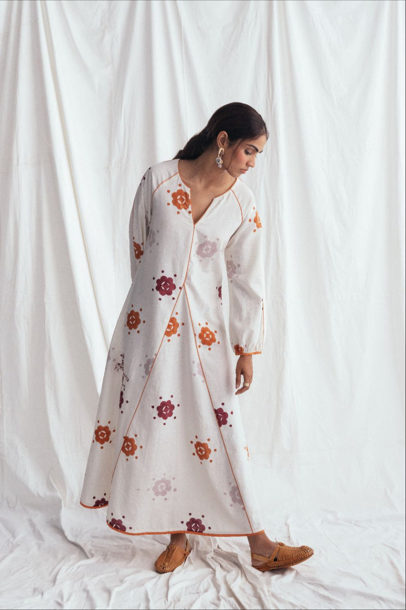 Thandai Peasent Dress cotton by JodiLife for women Worldwide