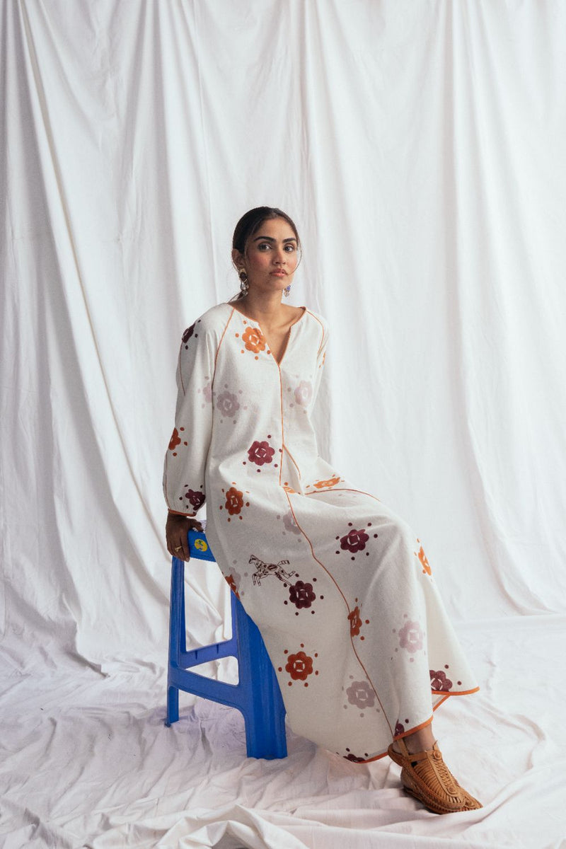 Thandai Peasent Dress cotton by JodiLife for women Worldwide
