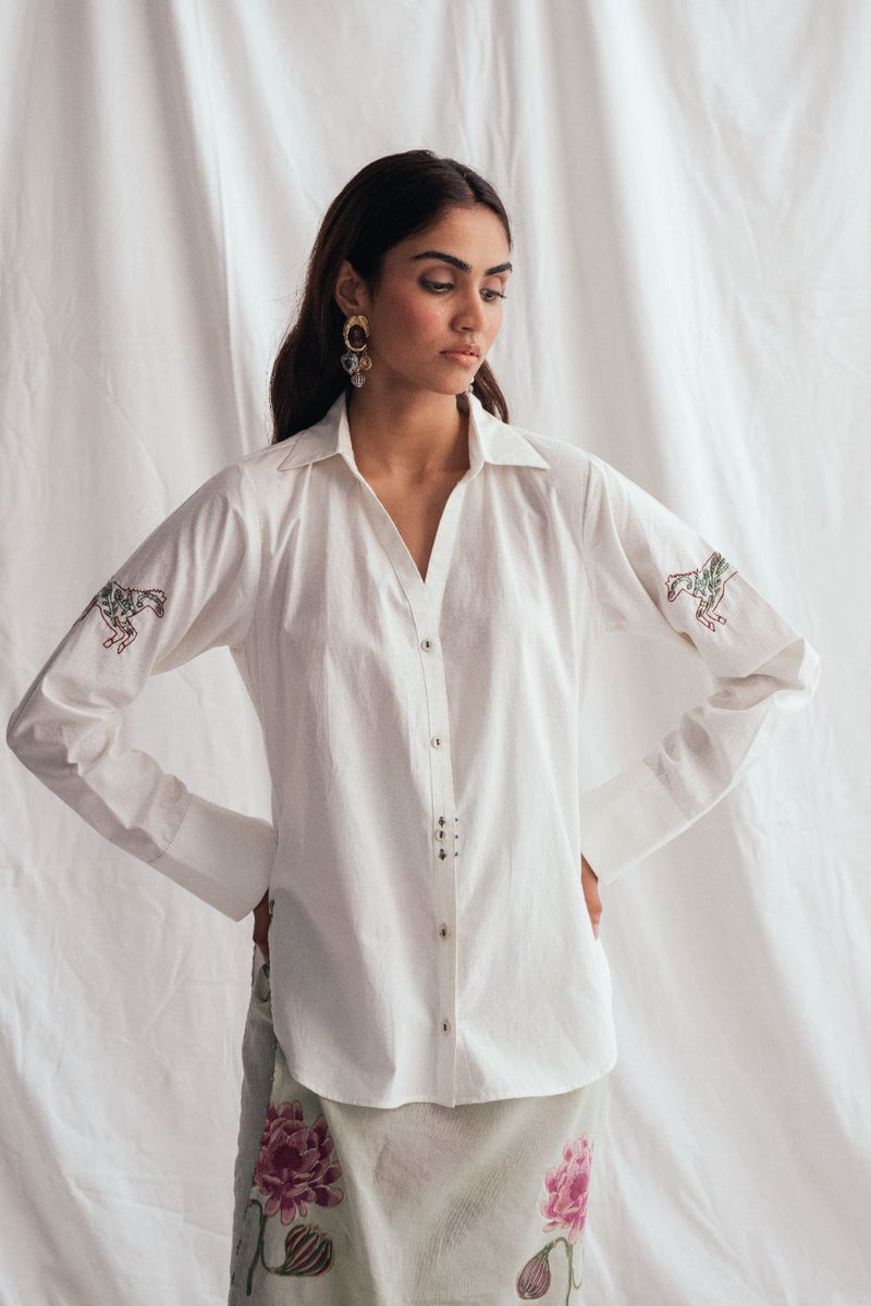 Thandai Solid Shirt poplin by JodiLife for women Worldwide