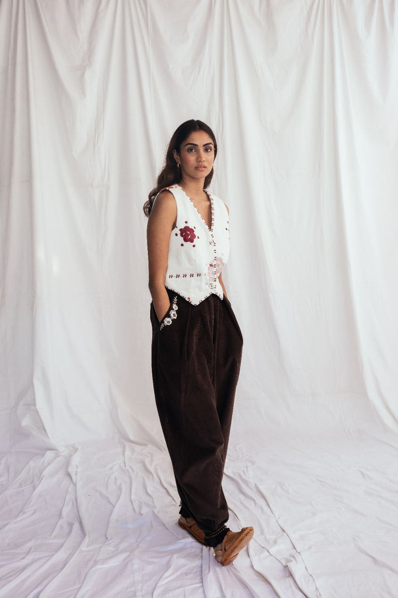 Thandai Corduroy Waistcoat corduroy by JodiLife for women Worldwide
