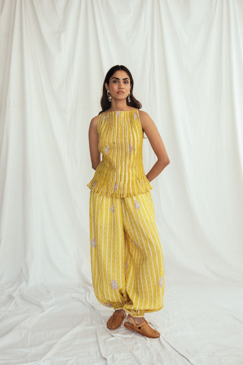 Dhoop Pleated Top chanderi by JodiLife for women Worldwide