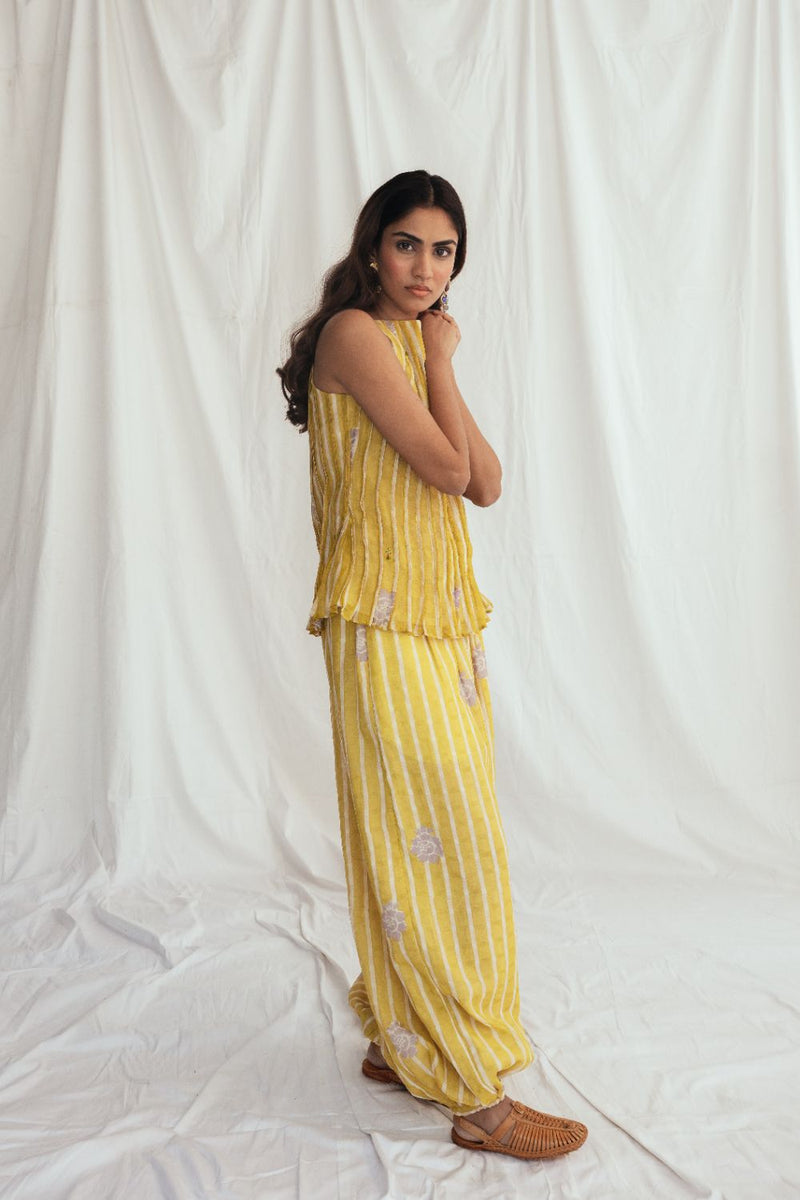 Dhoop Pleated Top chanderi by JodiLife for women Worldwide