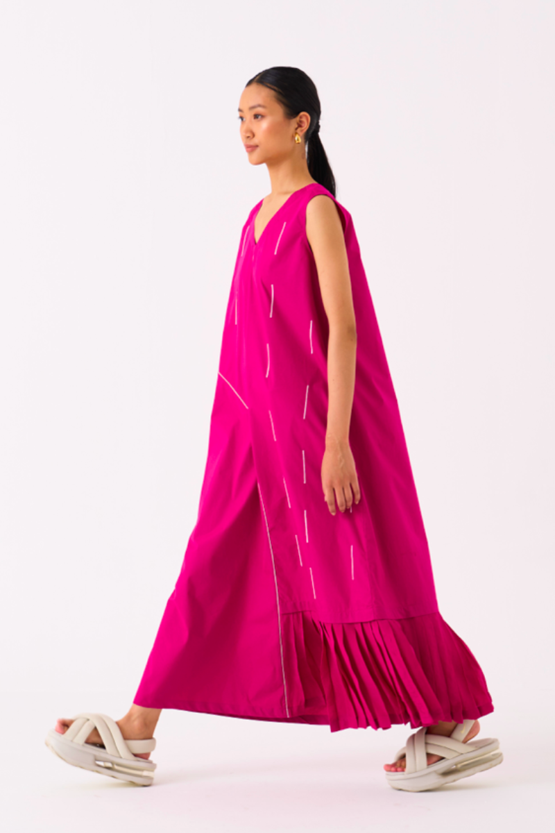 RAINDROP DRESS-FUSCHIA