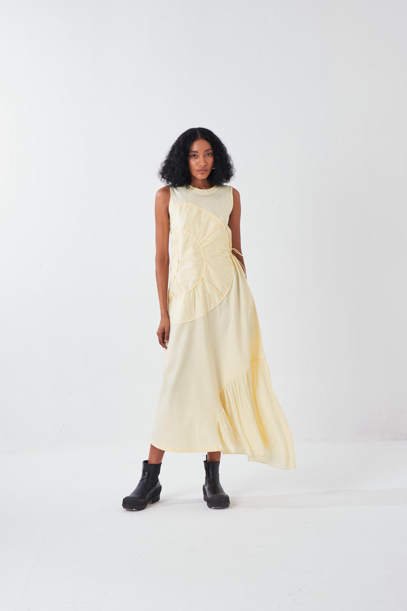 MULTI-DRAWSTRING DRESS-BUTTER poplin by THREE for women Worldwide
