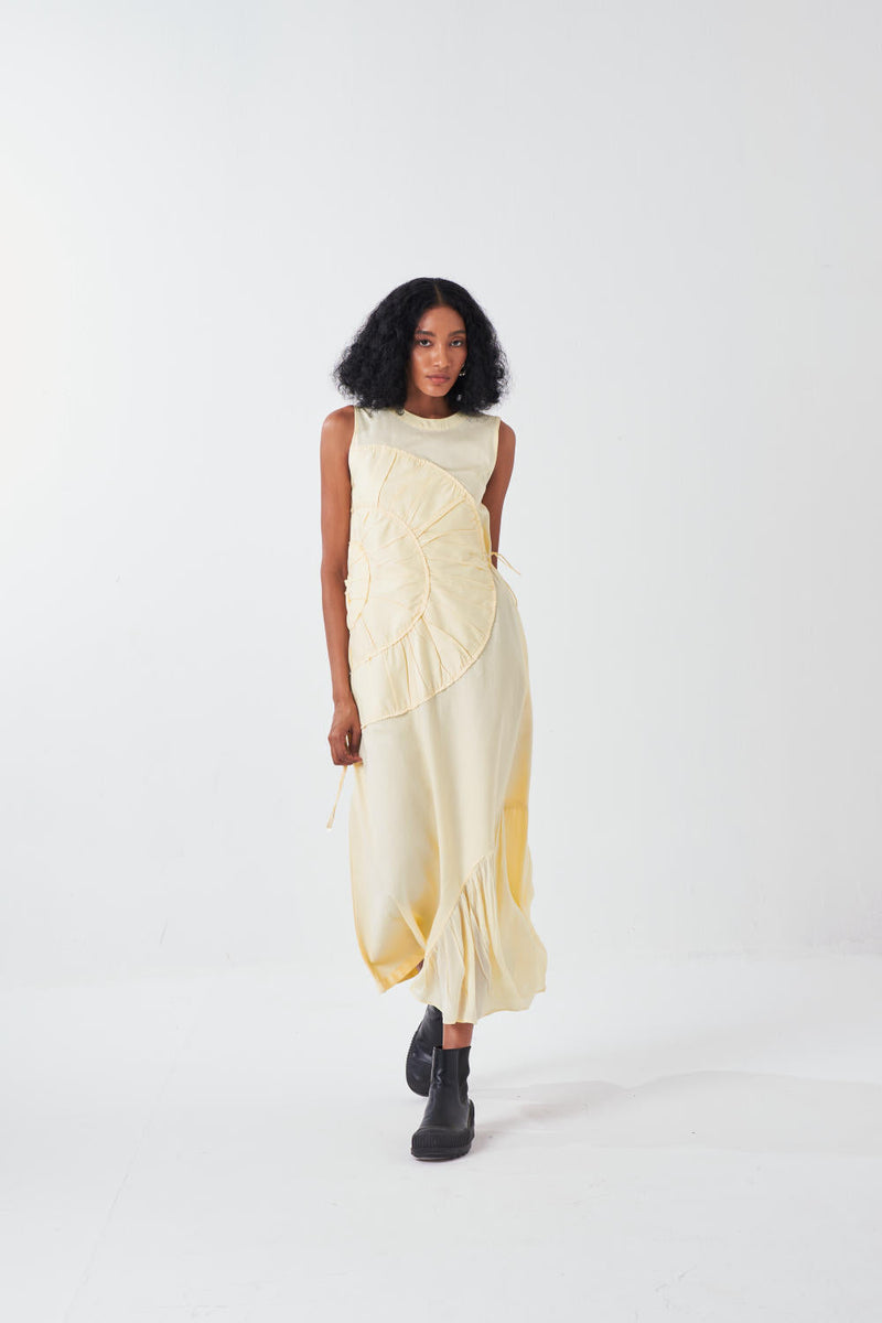 MULTI-DRAWSTRING DRESS-BUTTER poplin by THREE for women Worldwide