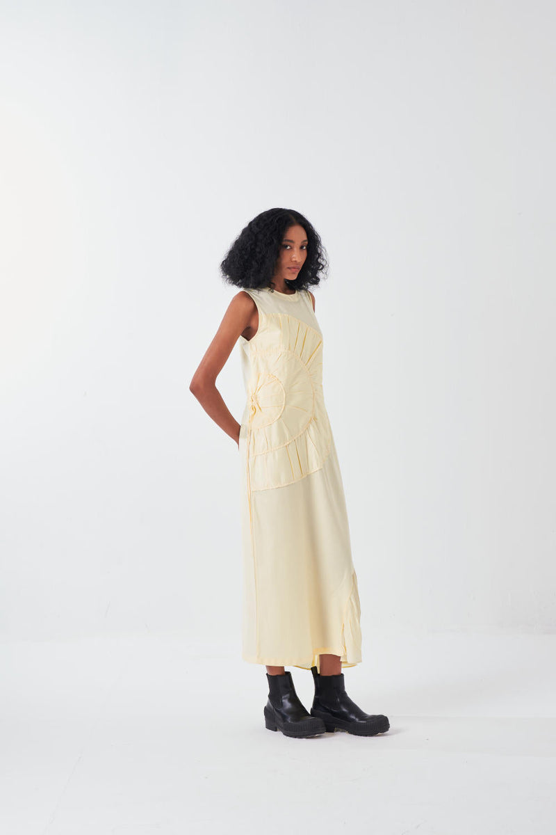 MULTI-DRAWSTRING DRESS-BUTTER poplin by THREE for women Worldwide