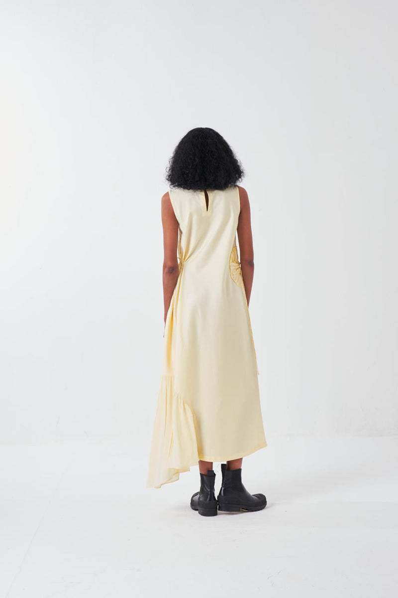 MULTI-DRAWSTRING DRESS-BUTTER poplin by THREE for women Worldwide