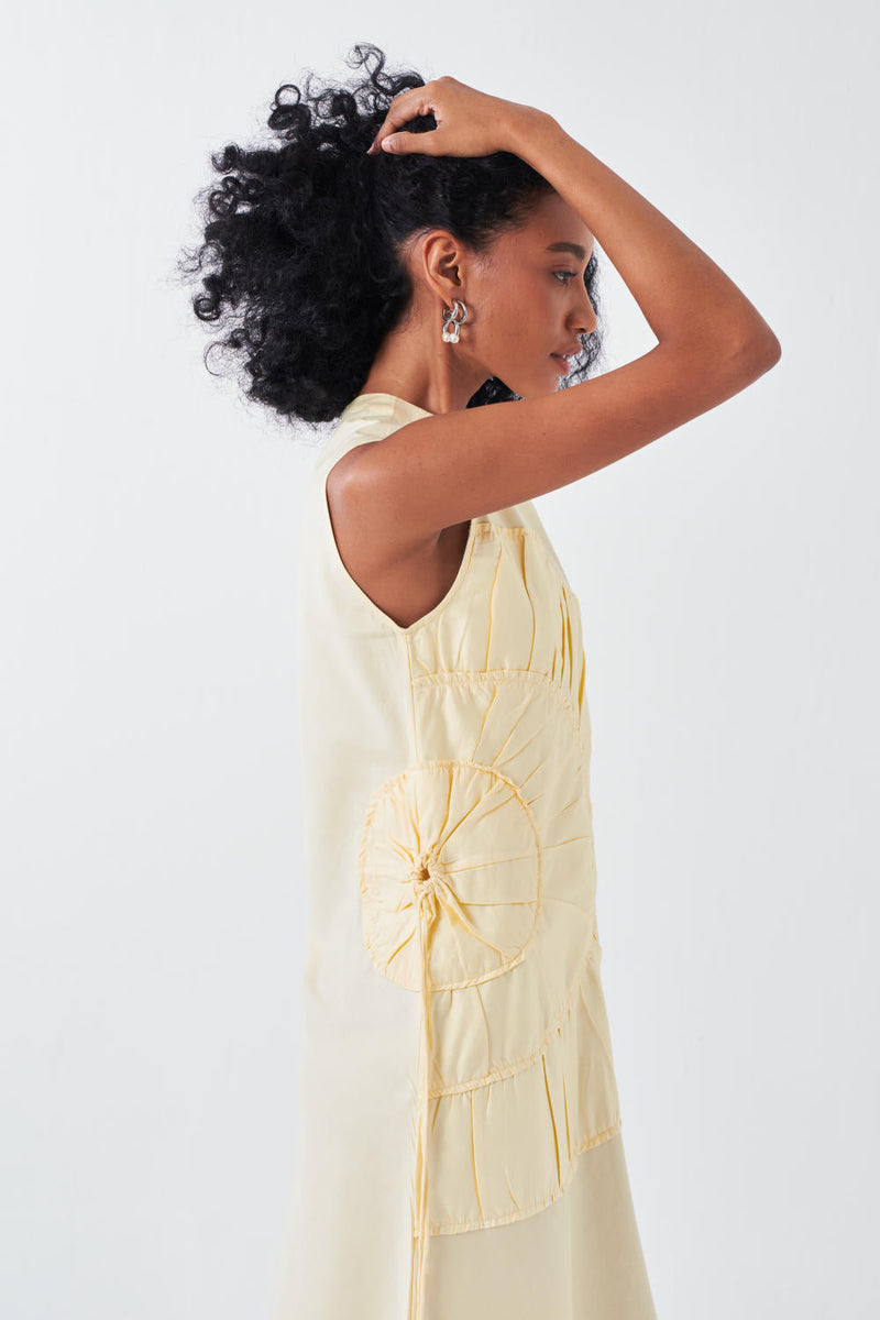 MULTI-DRAWSTRING DRESS-BUTTER poplin by THREE for women Worldwide