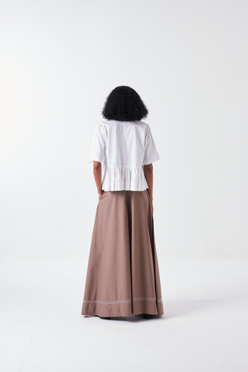 FRONT TIE TOP-WHITE poplin by THREE for women Worldwide