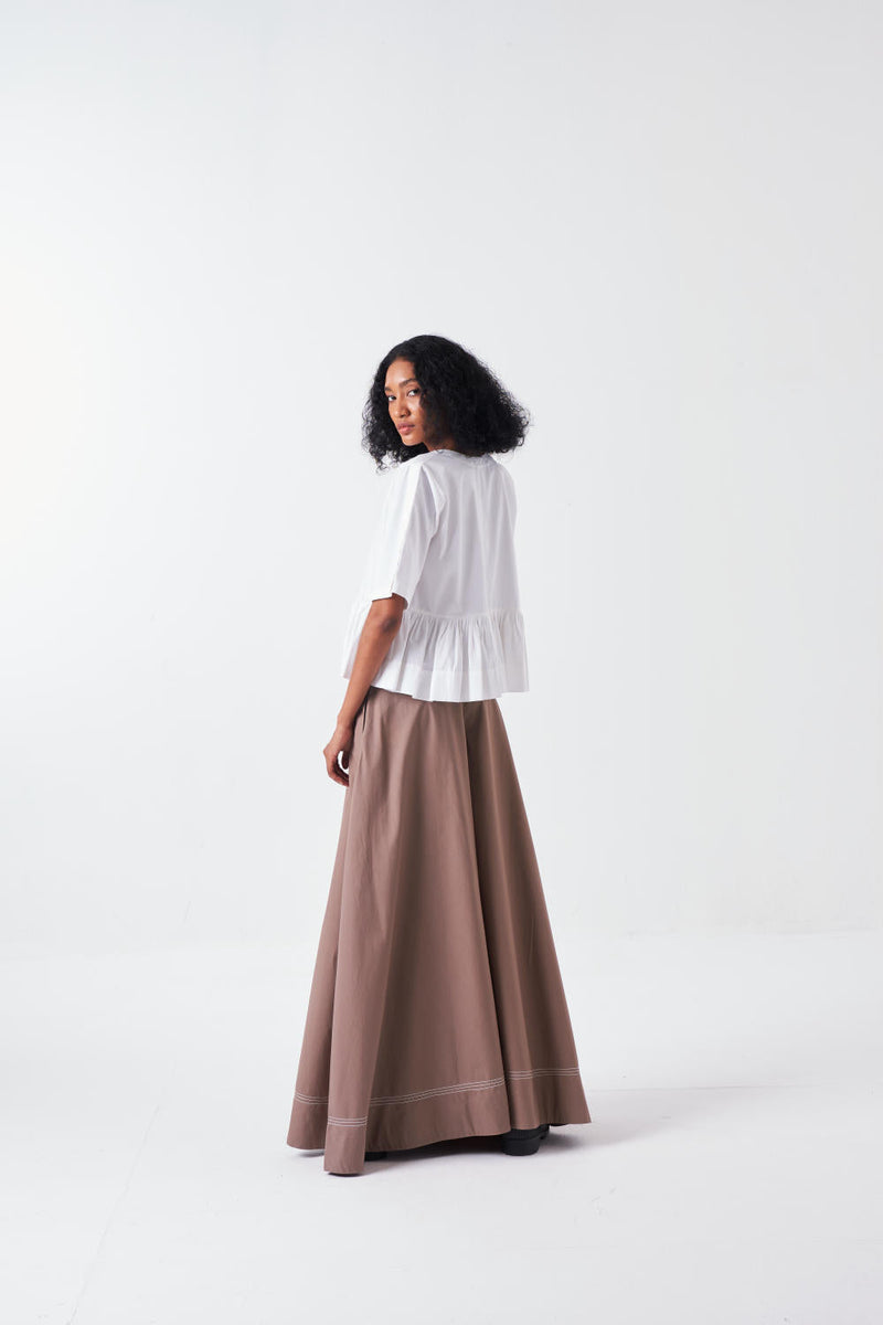 FRONT TIE TOP-WHITE poplin by THREE for women Worldwide
