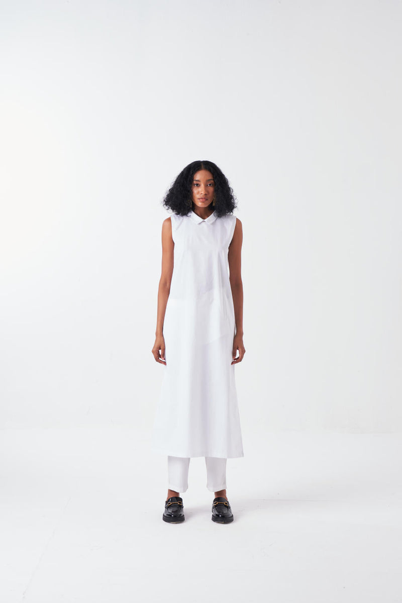MOON JACKET CO-ORD-SAND & WHITE (SET OF 3) poplin by THREE for women Worldwide