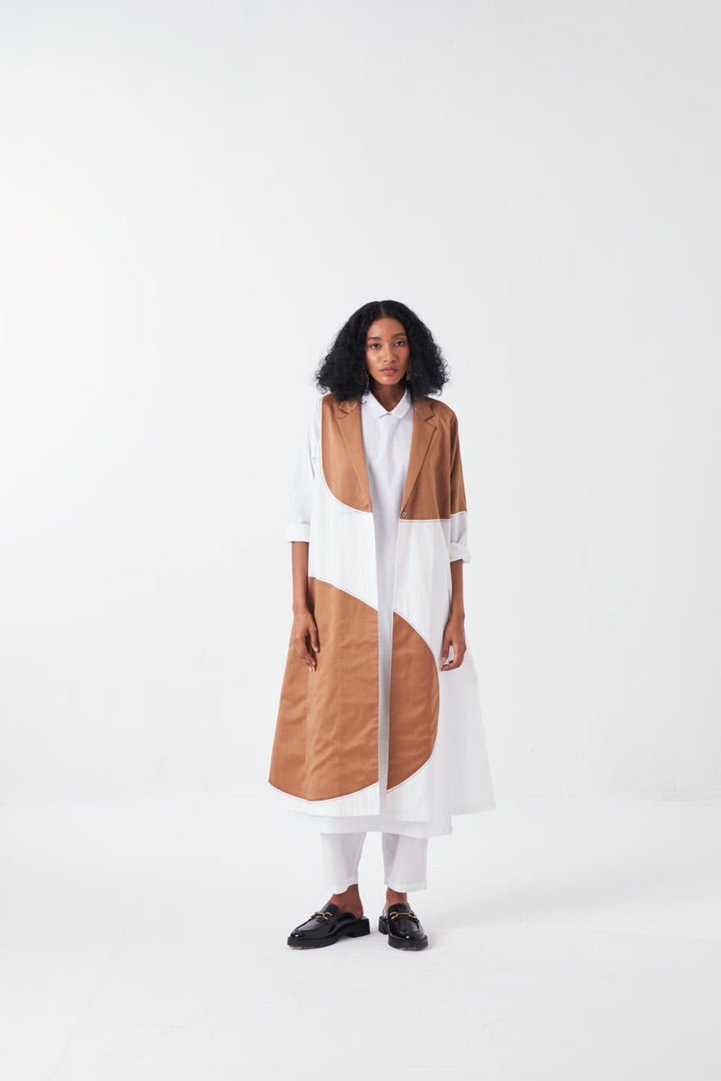 MOON JACKET-WHITE/SAND twill by THREE for women Worldwide