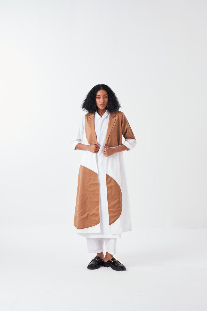 MOON JACKET-WHITE/SAND twill by THREE for women Worldwide