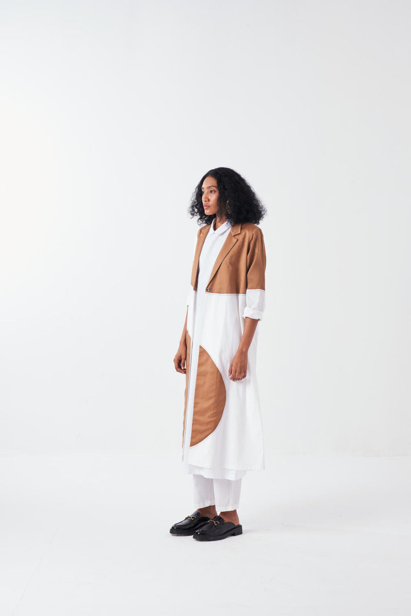 MOON JACKET-WHITE/SAND twill by THREE for women Worldwide