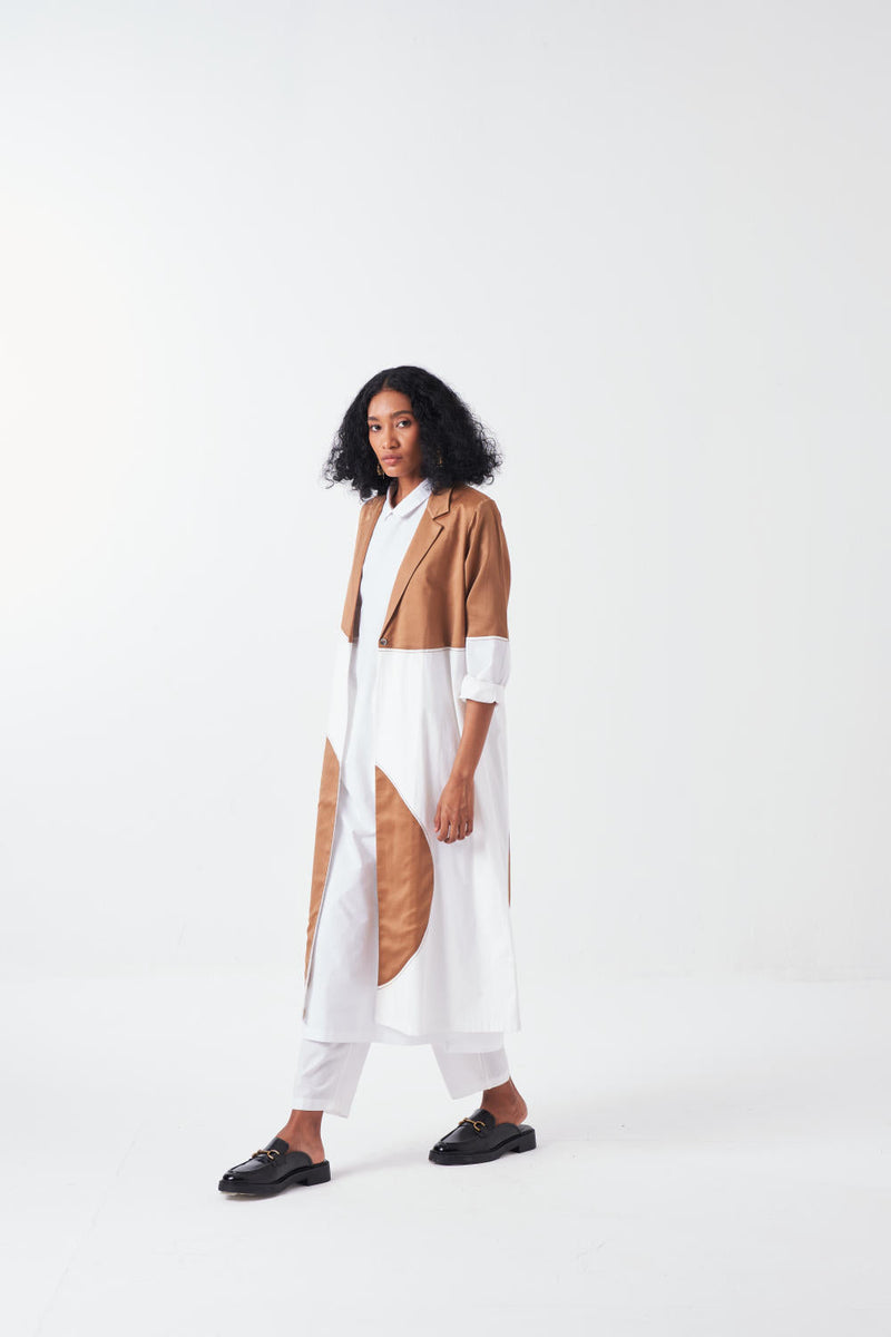 MOON JACKET-WHITE/SAND twill by THREE for women Worldwide