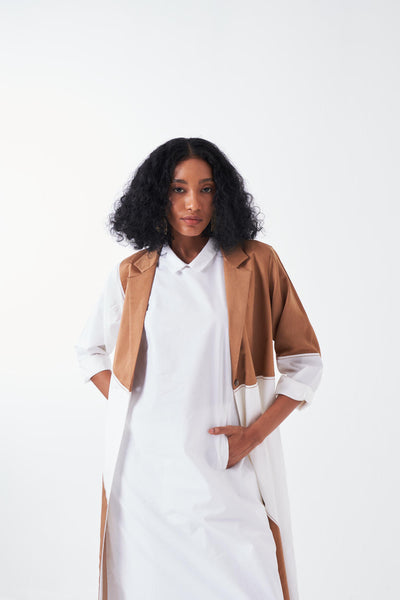 MOON JACKET CO-ORD-SAND & WHITE (SET OF 3)