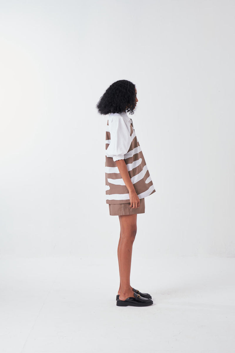 APPLIQUE BOXY SHIRT CO-ORD-CEDAR APPLIQUE (SET OF 2) poplin by THREE for women Worldwide