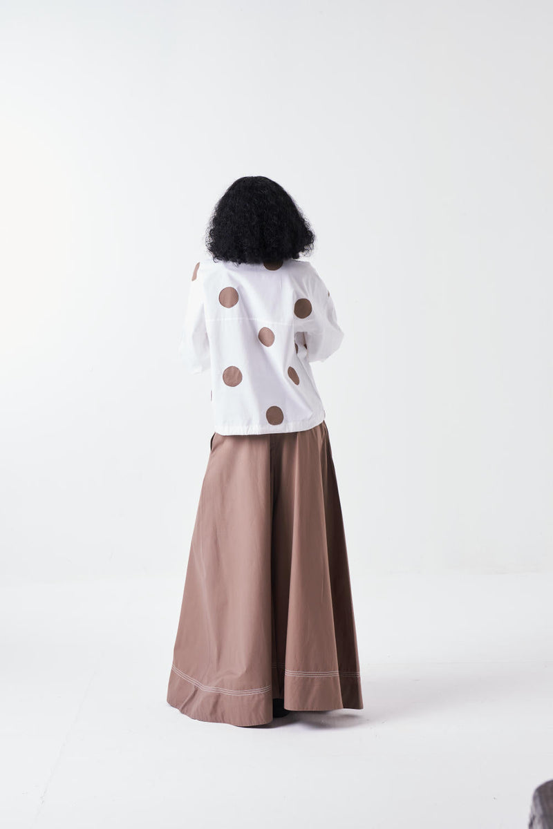 DRAWSTRING TOP-WHITE chanderi by THREE for women Worldwide