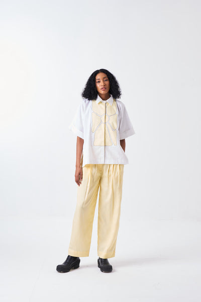 THREE PLEAT PANT-BUTTER