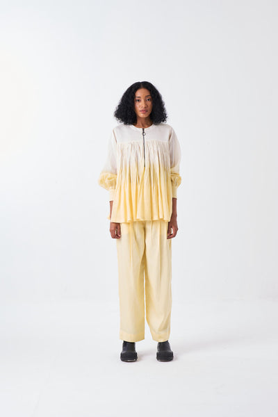 THREE PLEAT PANT-BUTTER