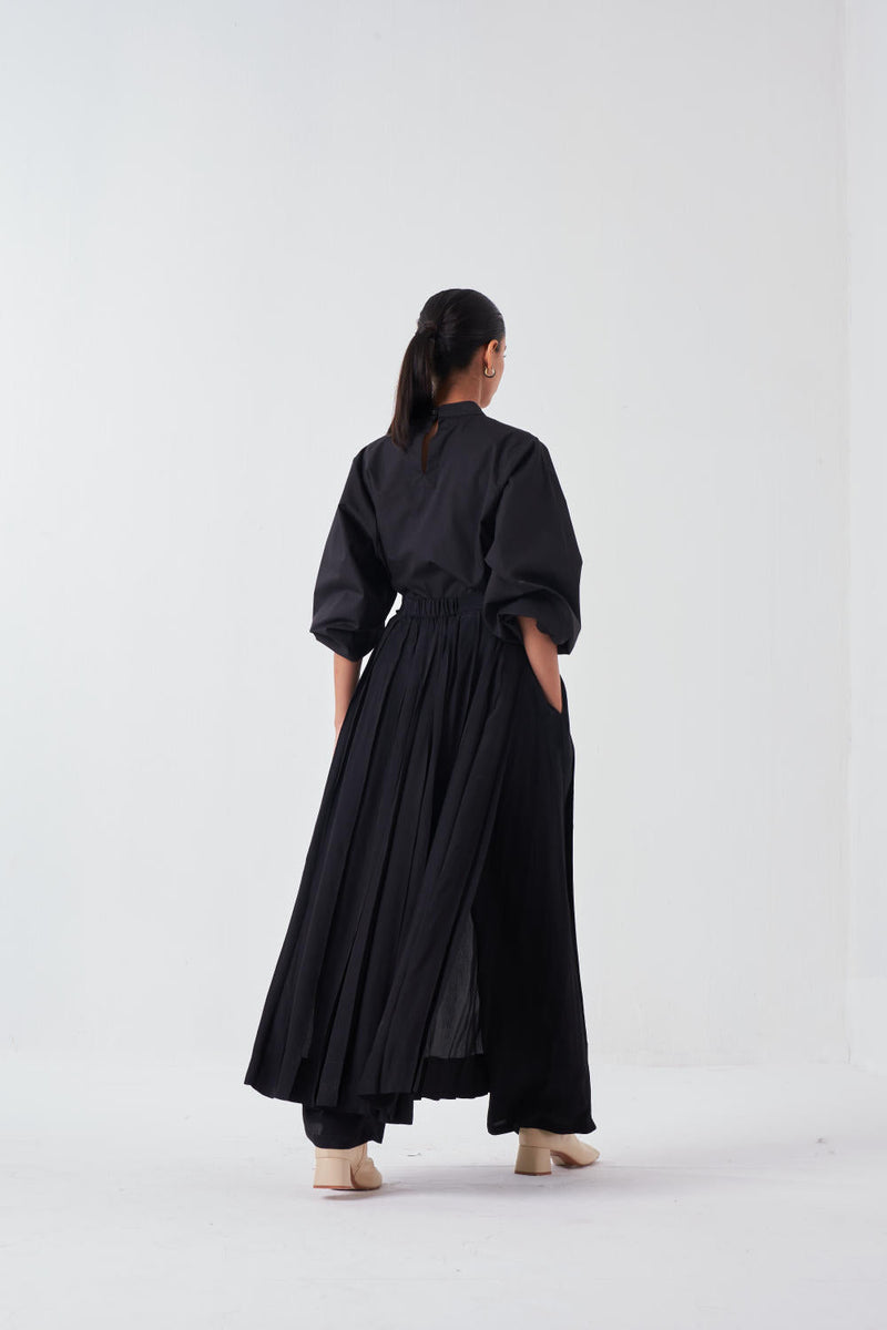 SKIRT PANT-BLACK (SS25-B15) poplin by THREE for women Worldwide