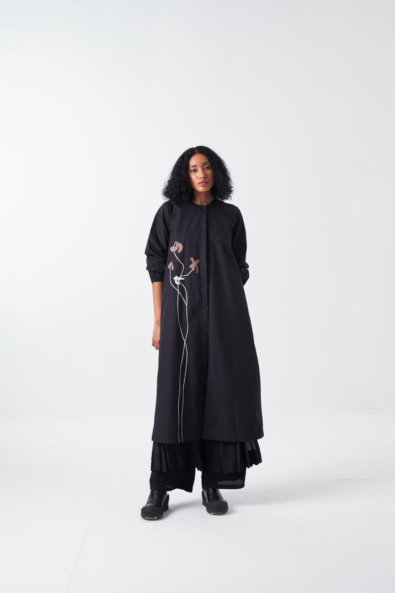 POPPY BACK YOKE JACKET-BLACK poplin by THREE for women Worldwide